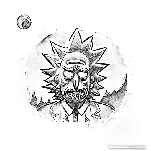 rick and morty Renaissance statue tattoo design idea