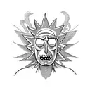 rick and morty Renaissance statue tattoo design idea