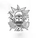 rick and morty Renaissance statue tattoo design idea