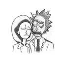 rick and morty Renaissance statue tattoo design idea