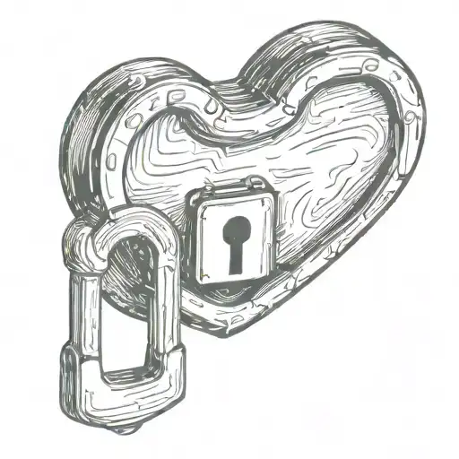 little heart shaped lock tattoo design idea
