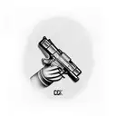 a gun "Glock" from CS:GO tattoo design idea