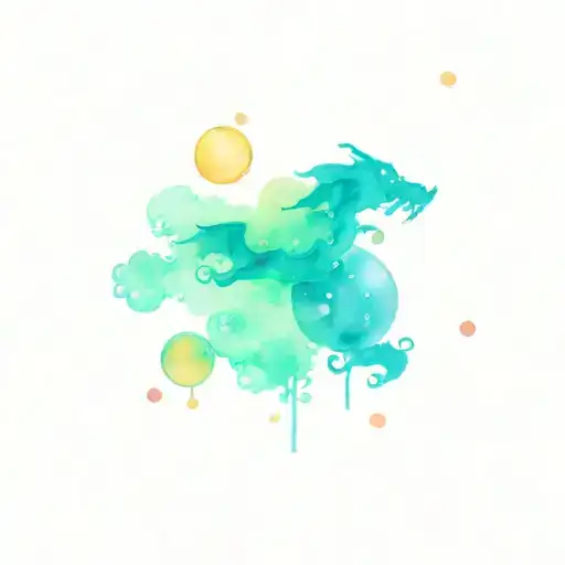 i want a bubble tattoo and inside the bubble is a storms moon cherry blossom trees little sleeping dragon in the cloud tattoo design idea