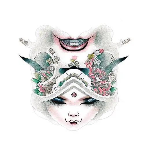 mystery girl tattoo design idea