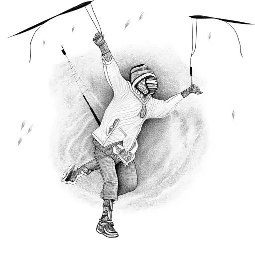 kite dancing in a hurricane tattoo design idea