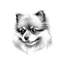 black pomeranian short ears tattoo design idea