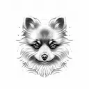 black pomeranian short ears tattoo design idea