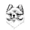 black pomeranian short ears tattoo design idea