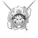 luffy vs kaido tattoo design idea