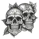 two skull tattoo design idea