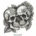 two skull tattoo design idea