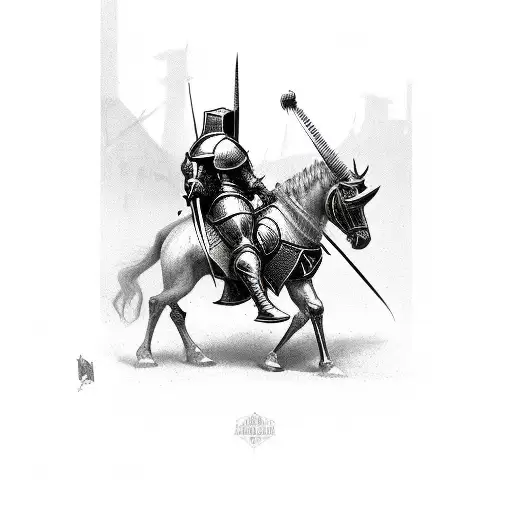 knight on crusade tattoo design idea