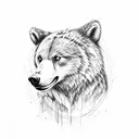 Bear , Wolf,  eagle, Pe;arol tattoo design idea