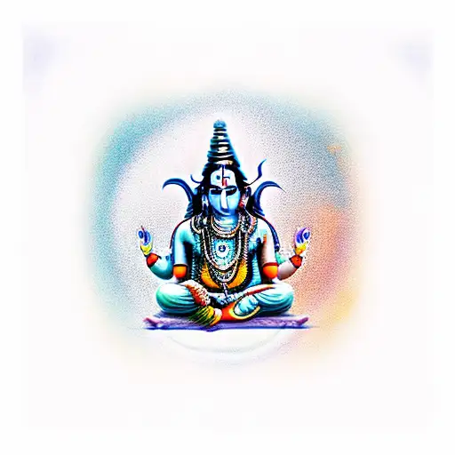 Lord shiva with lord ganesha in a powerful and prosperous vibe tattoo design idea