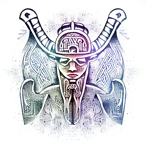 hieroglyphs vikings tattoo design idea