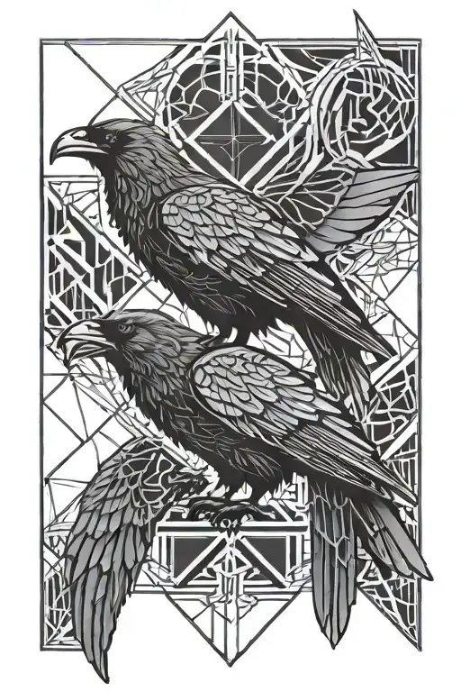 Odin's Ravens tattoo design idea