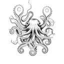 octopus drinks wine tattoo  tattoo design idea