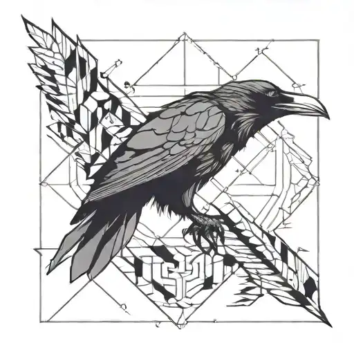 Raven snake arrow tattoo design idea