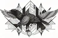 Raven snake arrow tattoo design idea