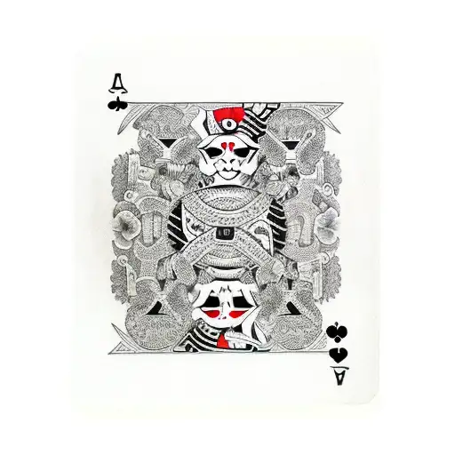 ace and joker playing card  tattoo design idea