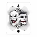 ace and joker playing card  tattoo design idea