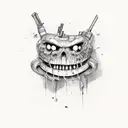 scary movie with guns tattoo design idea