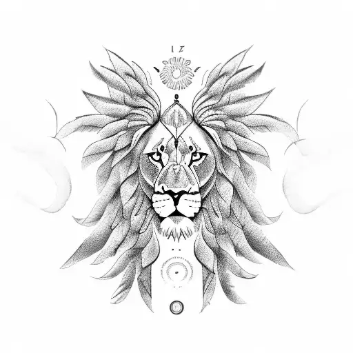 lion wings mandala  tattoo design idea