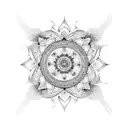 Mandala with name harsh and wings  tattoo design idea