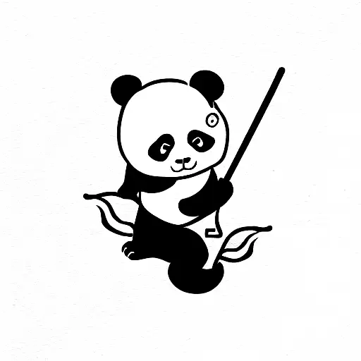 panda wearing samurai armour holding dragon katana tattoo design idea