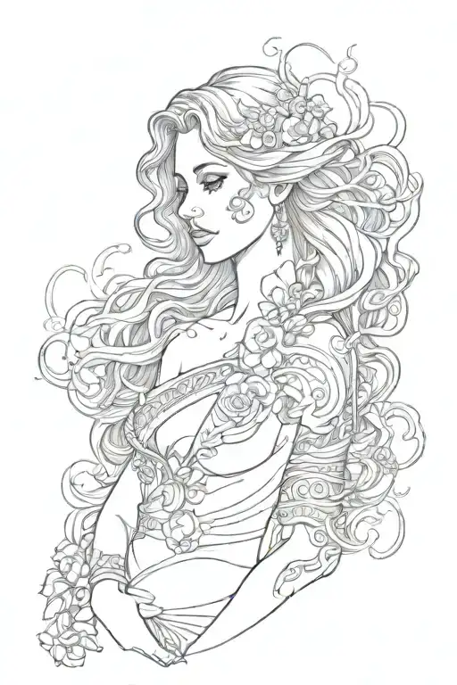 full body Aphrodite realistic sexy girl shoulder tattoo tattoo design idea