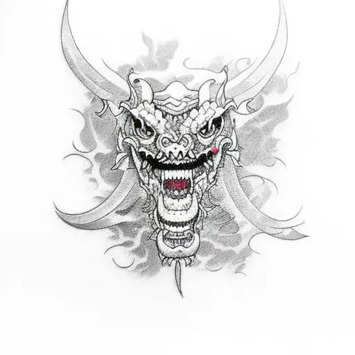 drakon scull tattoo design idea