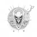 drakon scull tattoo design idea