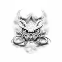 drakon scull tattoo design idea