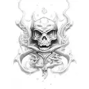 drakon scull tattoo design idea