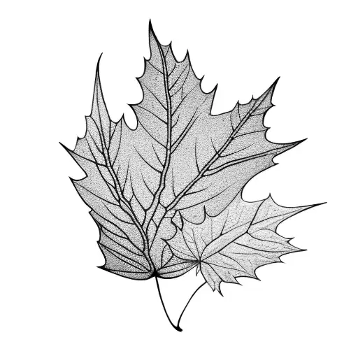 fall leaves tattoo design idea