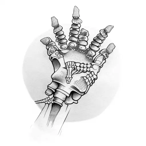 Skeleton hand outline tattoo tattoo design idea