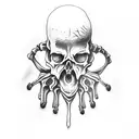 Skeleton hand outline tattoo tattoo design idea