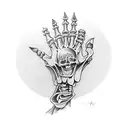 Skeleton hand outline tattoo tattoo design idea