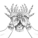 Skeleton hand outline tattoo tattoo design idea