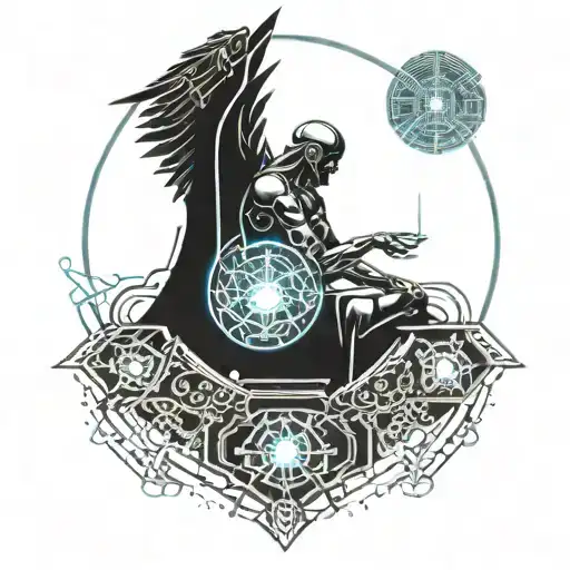 biblically accurate angel throne tattoo design idea