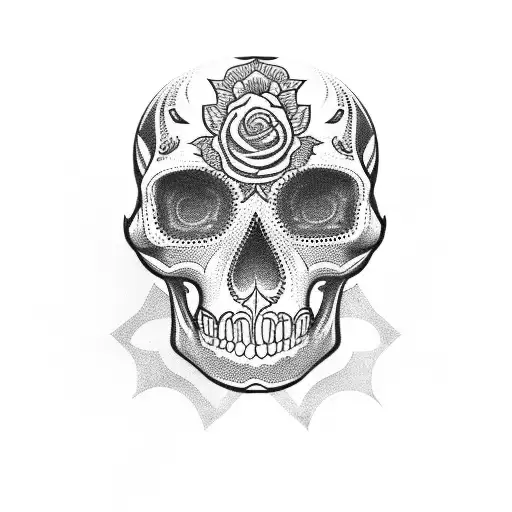 Mexican skull tattoo design idea