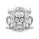 Irish skull sleeve tattoo design idea