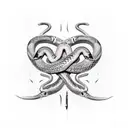 3 snakes  fighting a gladiator angel sleeve tattoo design idea