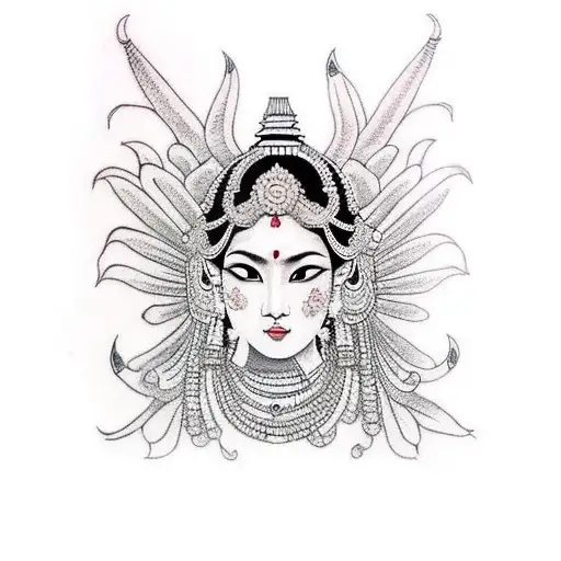 indian goddes tattoo design idea
