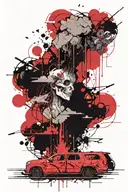 blackout sleeve with lavender field  tattoo design idea