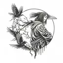 Itachi Uchiha with crows tattoo design idea