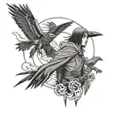 Itachi Uchiha with crows tattoo design idea