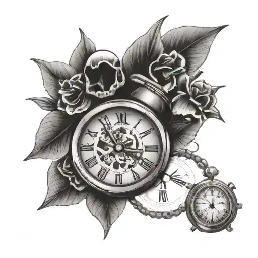 lung cancer with watch   tattoo design idea