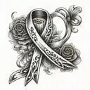 husband lung cancer ribbon wrapped tattoo design idea