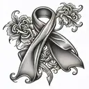 husband lung cancer ribbon wrapped tattoo design idea